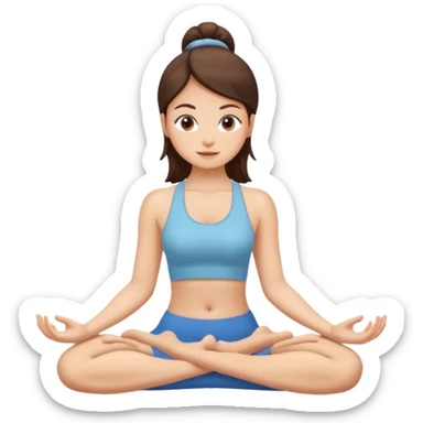 brunette girl doing yoga sticker