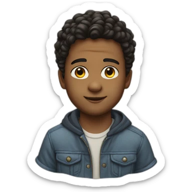 hyper realistic acter boy middle part hair outer banks sticker