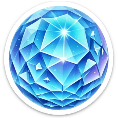 blue planet, Crystal Planet, surface covered in glowing crystals sticker