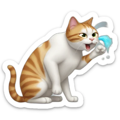 Cat farting the alphabet sticker