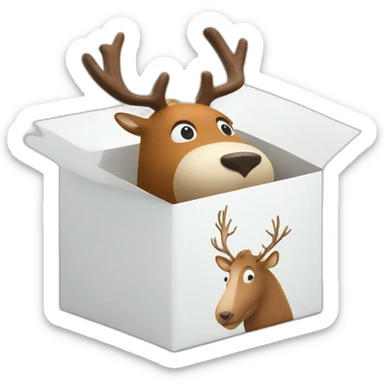 Moomin the reindeer delivers a Wolt branded box sticker