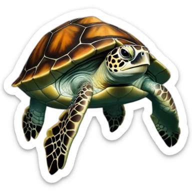 Hawksbill sea turtle sticker