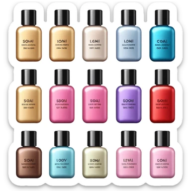 emoji of luxury brand labeled beauty products sticker