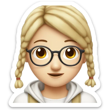 rice ball with cute glasses girl  sticker