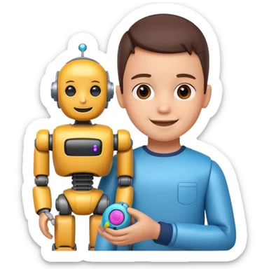 the kid play toy robot sticker