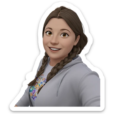 smiling girl by the ocean sticker