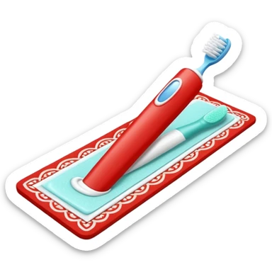Toothbrush and toothpaste with Salah mat sticker
