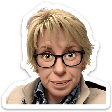 blonde boy smiling indoors sticker