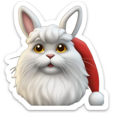 Santa on bunnie sticker