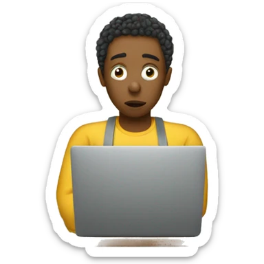 I am sick, working from home with my laptop sticker