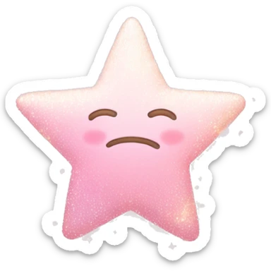 Star Emoji "A five-pointed pastel pink star with a soft, dreamy glow, floating amidst tiny shimmery sparkles and fading clouds." sticker