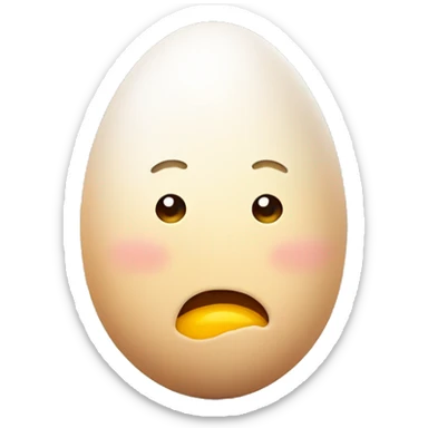 egg with a face and double chin sticker