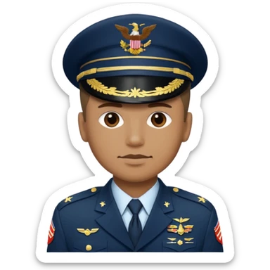 a man in US military uniform sticker