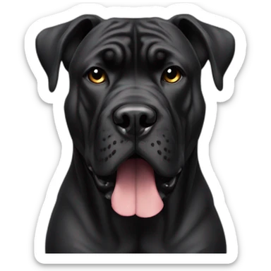 Agresive Full black presa canario dog cropped ears sticker