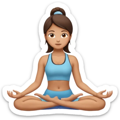 Brunette girl yoga sticker