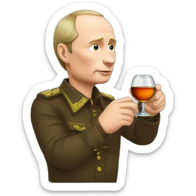 Putin drinking Kizlyar brandy sticker