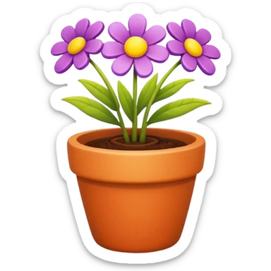 flower pot object icon, small decorative plant pot with blooming flower, ceramic texture, vibrant colors, cute garden vibe, 3D cartoon style, mobile game icon style, centered, clean background, no text, no watermark
 sticker