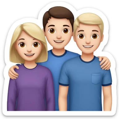 three friends selfie smiling sticker