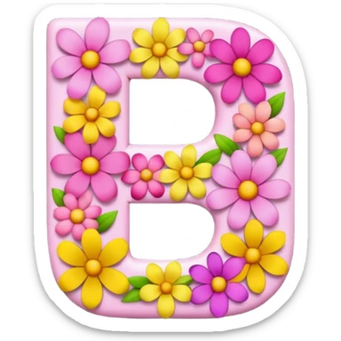 letter made of flowers sticker