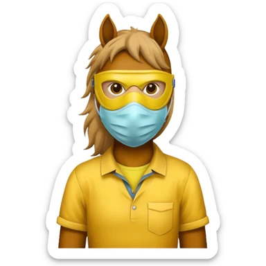 horse with yellow mask and shirt sticker