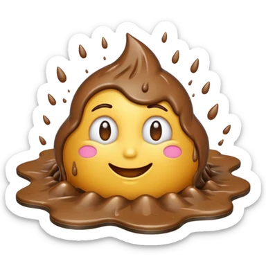 muddy puddle with splashes classic emoji style sticker