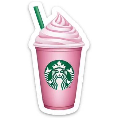 starbucks cup pink drink with cold foam sticker