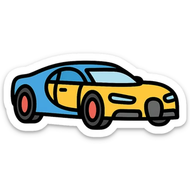 color outline icon Bugatti Chiron sticker