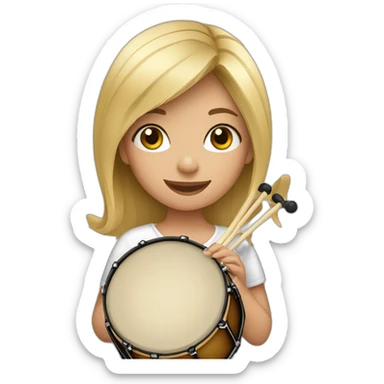 Girl rubia playing tambor sticker