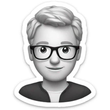 It Nerd, white, male with glasses sticker