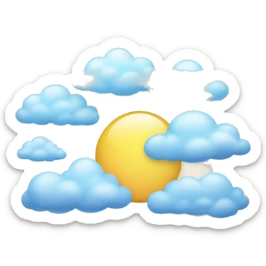 serene sky with fluffy clouds sticker