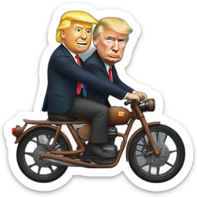 trump rides on putin sticker