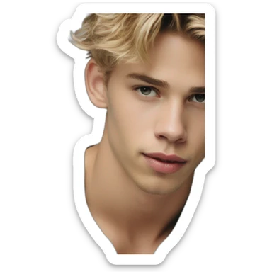 Austin Butler handsome actor dune short hair man sticker