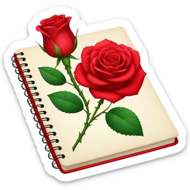 notebook and Rose sticker