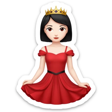Short hair princess in red sticker