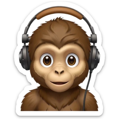 Monkey with headset mic sticker