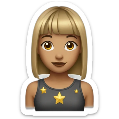 Girl with a star tattoo and bangs sticker