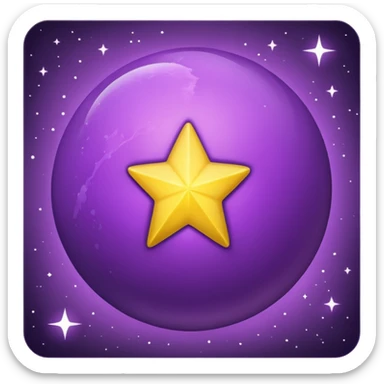 Purple planet, yellow star  sticker