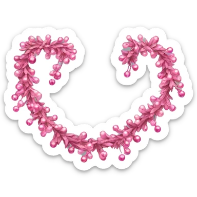 Pink Christmas garland  sticker
