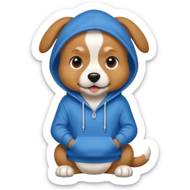 Dog wearing hoodie  sticker