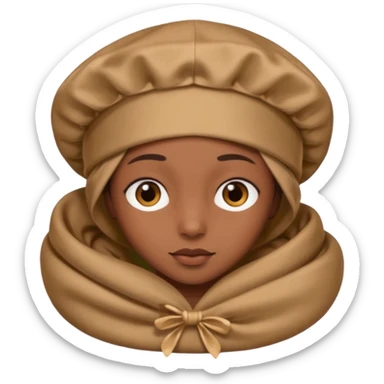  Silk sleep Bonnet emoji brown skin  sticker