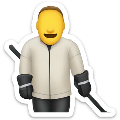 Coach de hockey sur glace avec un tableau "patinoire" sticker