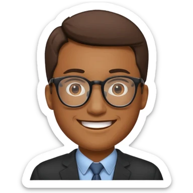 man wear glasses smile sticker