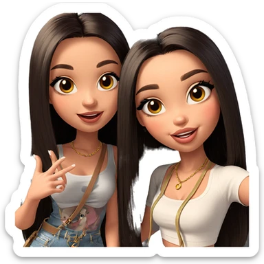 happy girls posing together sticker