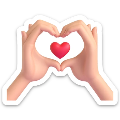 heart shaped hands sticker
