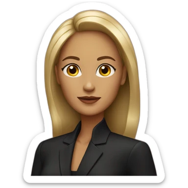 Posh-woman-with-black-suit-ready-to-collaborate sticker