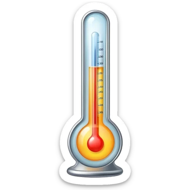thermometer showing boiling temperature sticker