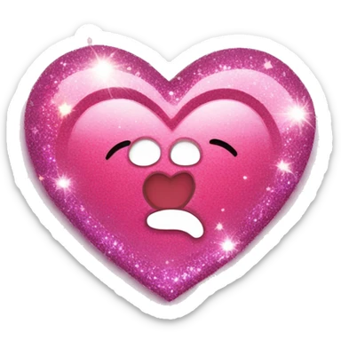 Ultimate love heart with sparkles and glitter and pink sticker