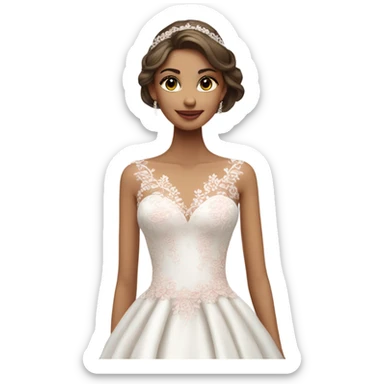 Wedding dress beautiful finish with pink rose sticker