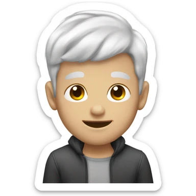 Gay kiss mature white with grey hair young white with black hair  sticker