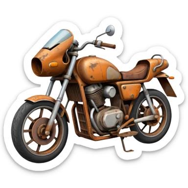 Damaged motorbike there should be no front wheel it should be like junk  sticker